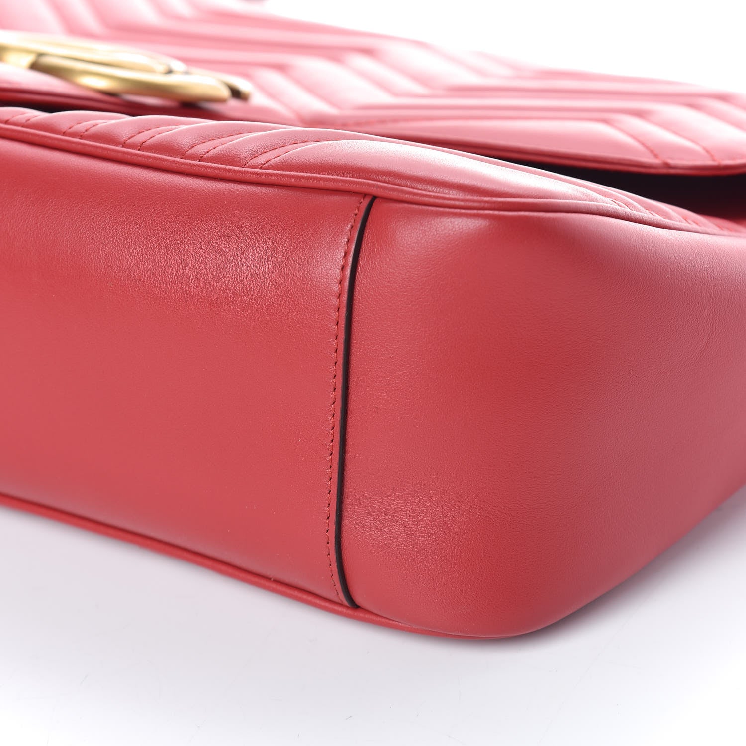 Gucci Calfskin Matelasse Large GG Marmont Shoulder Bag Hibiscus Red 6 of 9