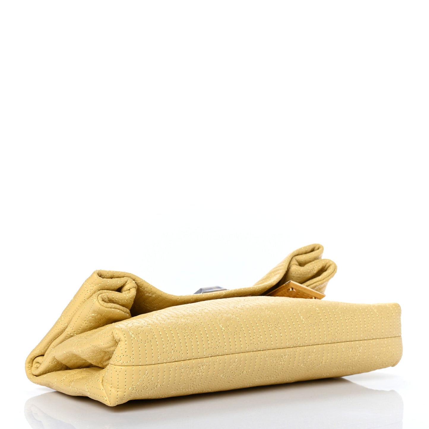 Calfskin Quilted Monogram Altair Clutch Jaune Pale