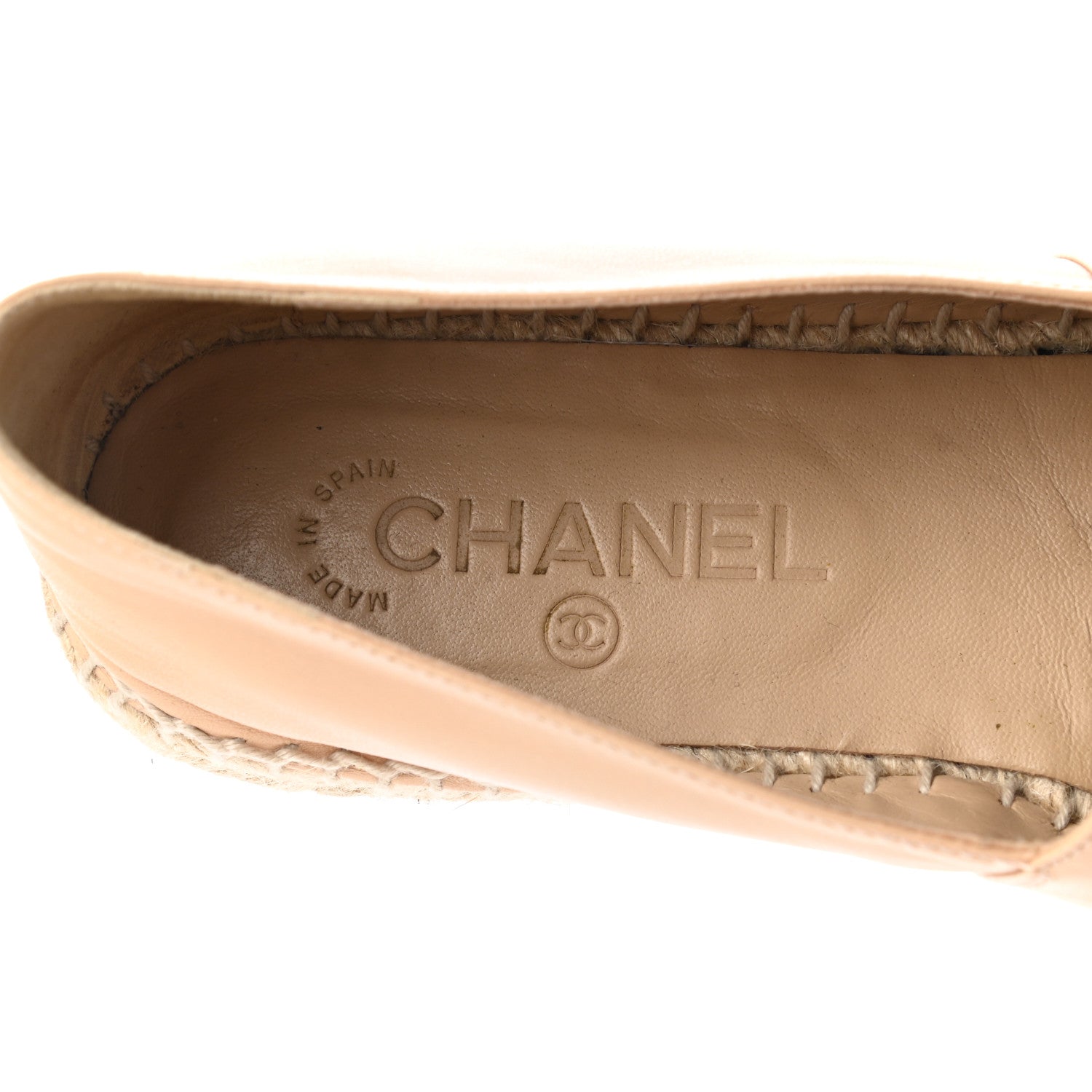 Chanel Lambskin CC Espadrilles 39 Beige Black 6 of 9