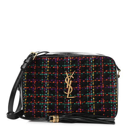 Saint Laurent Tweed Calfskin Monogram Lou Camera Bag Black 1 of 10