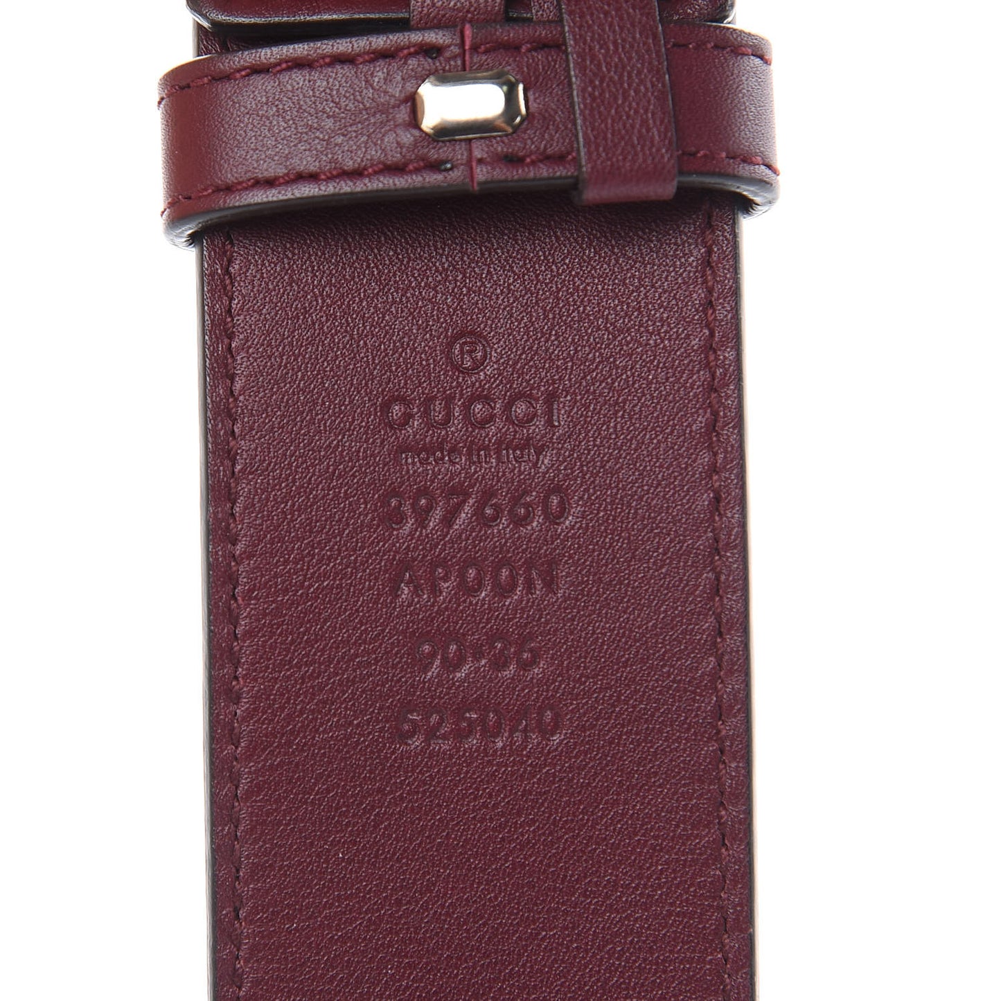 Moon Calfskin Nickel Double G 40mm Belt 90 36 Strong Red