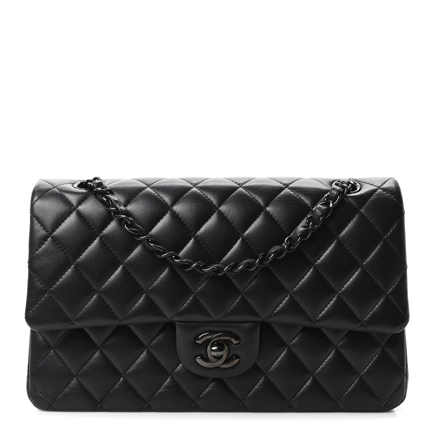 Chanel Lambskin Quilted Medium Double Flap So Black 1 of 10