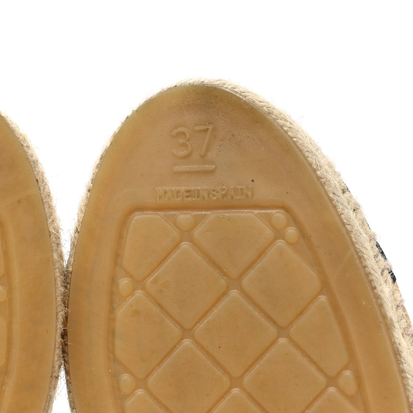 Lambskin CC Espadrilles 37 Beige Black