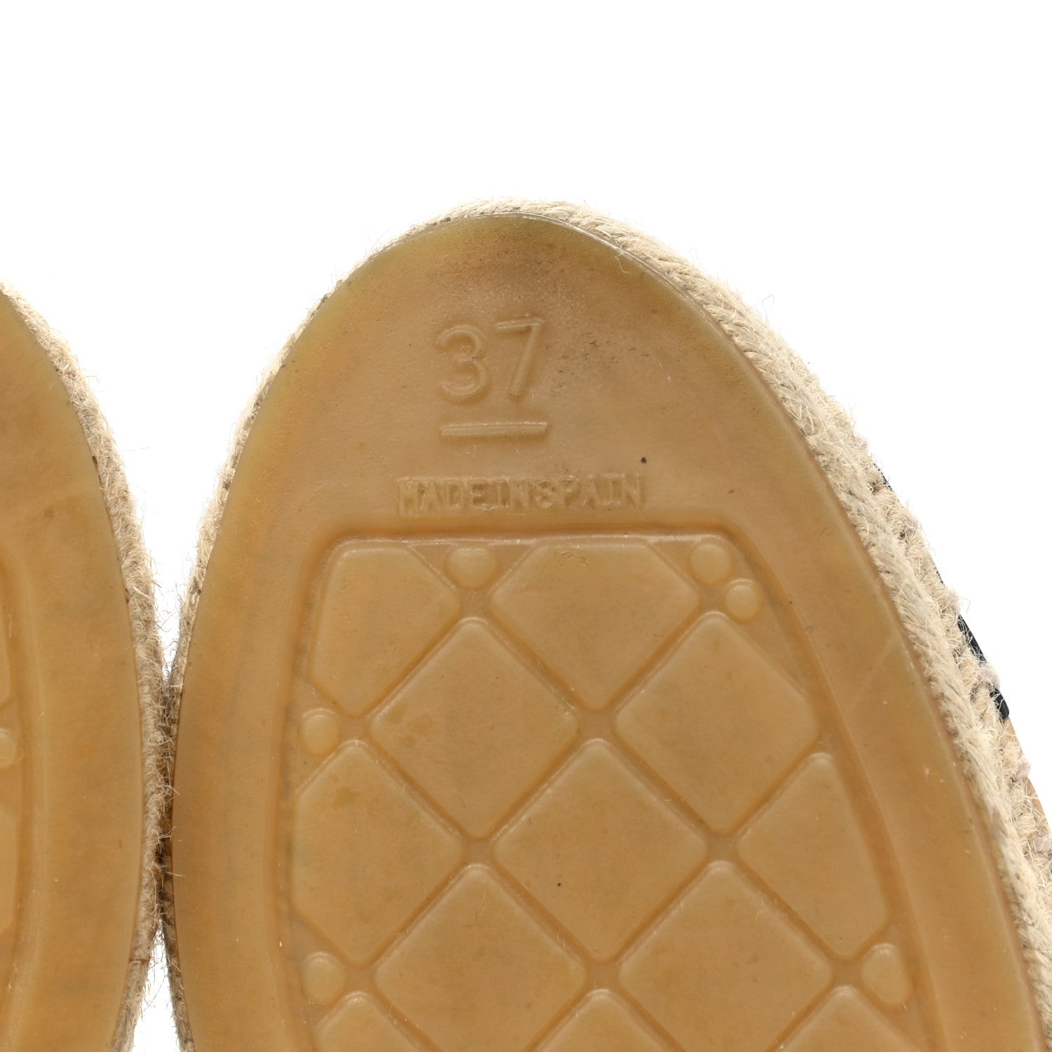 Chanel Lambskin CC Espadrilles 37 Beige Black 6 of 10