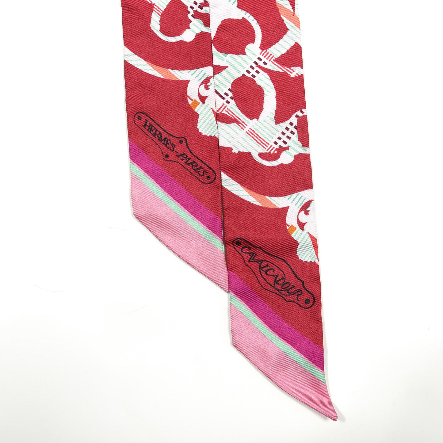 Silk Cavalcadour Morning Twilly Framboise Rose Vert