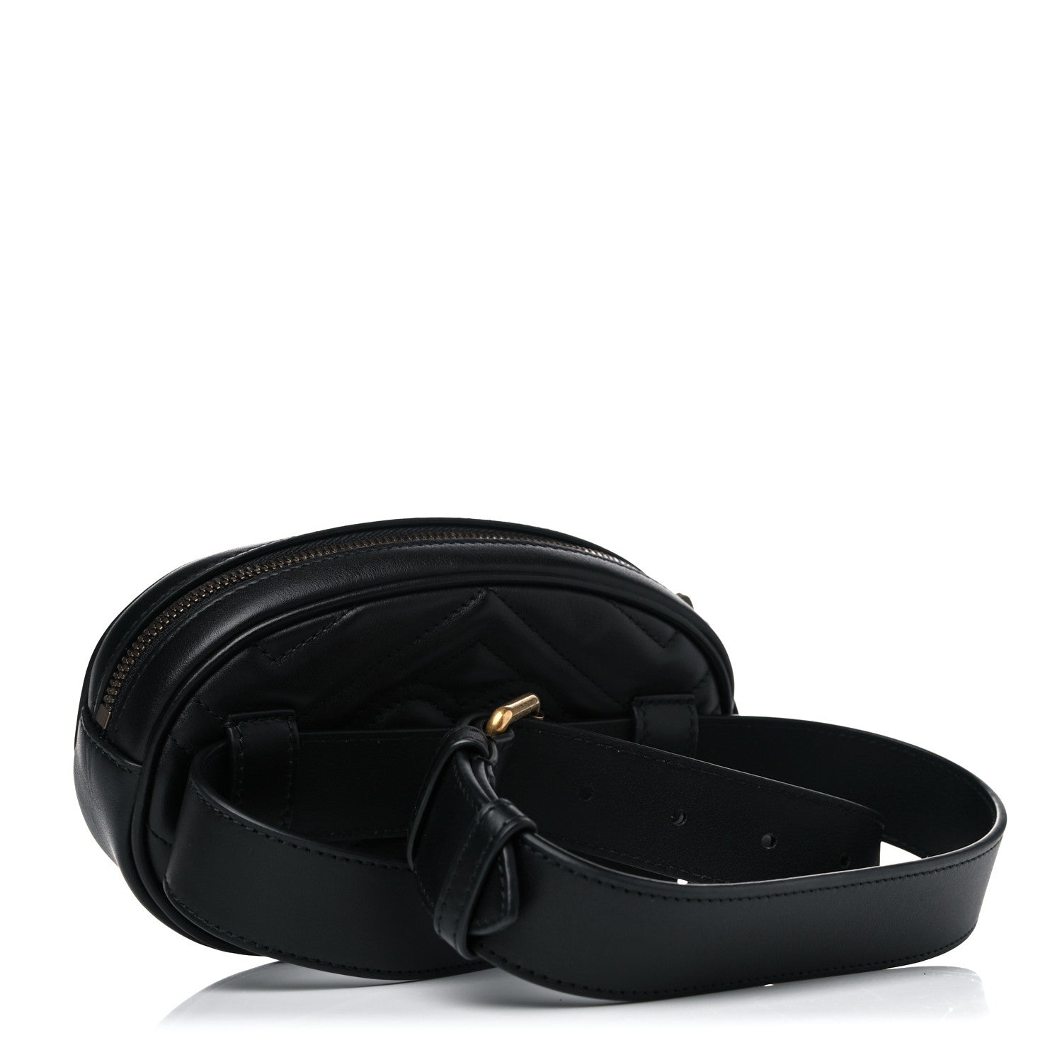 Gucci Calfskin Matelasse GG Marmont Belt Bag 85 34 Black 3 of 6