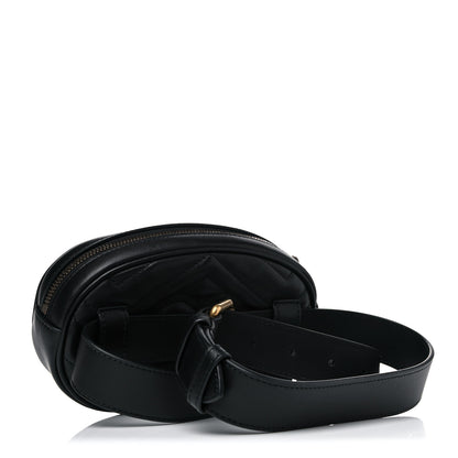 Gucci Calfskin Matelasse GG Marmont Belt Bag 85 34 Black 3 of 6