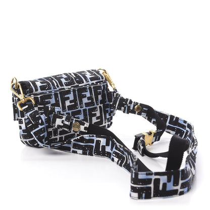 Fendi X JOSHUA VIDES Nylon FF Cloudy Mini Belt Baguette Bag White Celeste Black 4 of 11