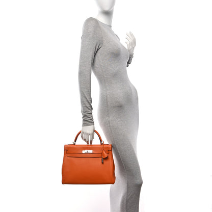 Hermes Togo Kelly Retourne 32 Orange 2 of 11