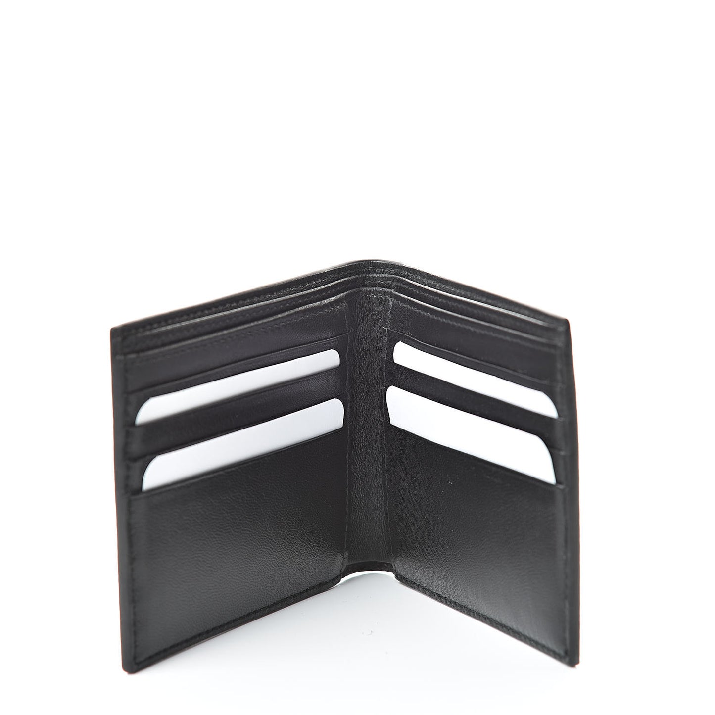 Calfskin Logo Bi-Fold Wallet Black