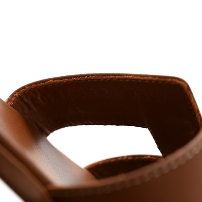 Hermes Box Calfskin Oran Sandals 37.5 Gold 9 of 10