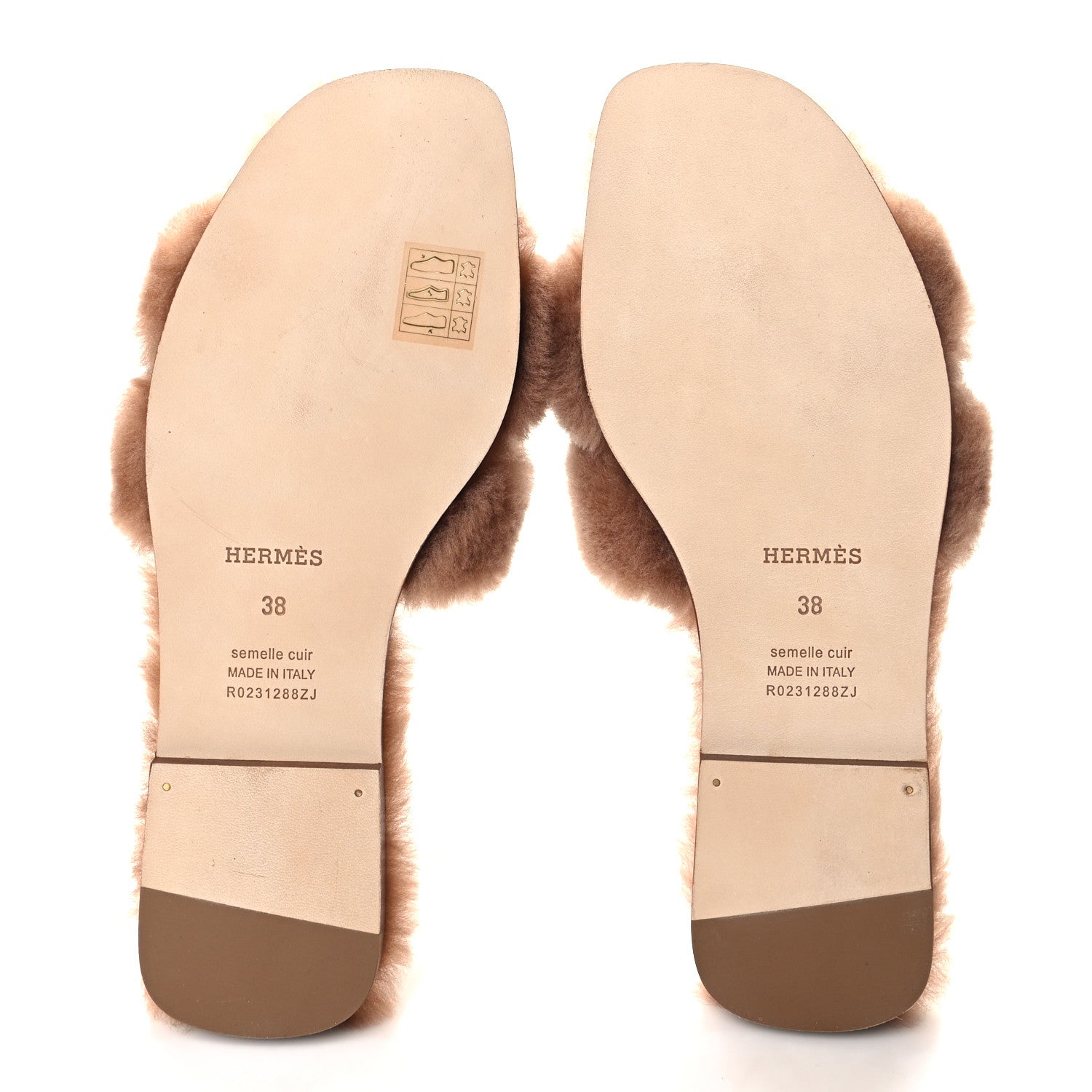 Hermes Woolskin Oran Sandals 38 Naturel 5 of 7