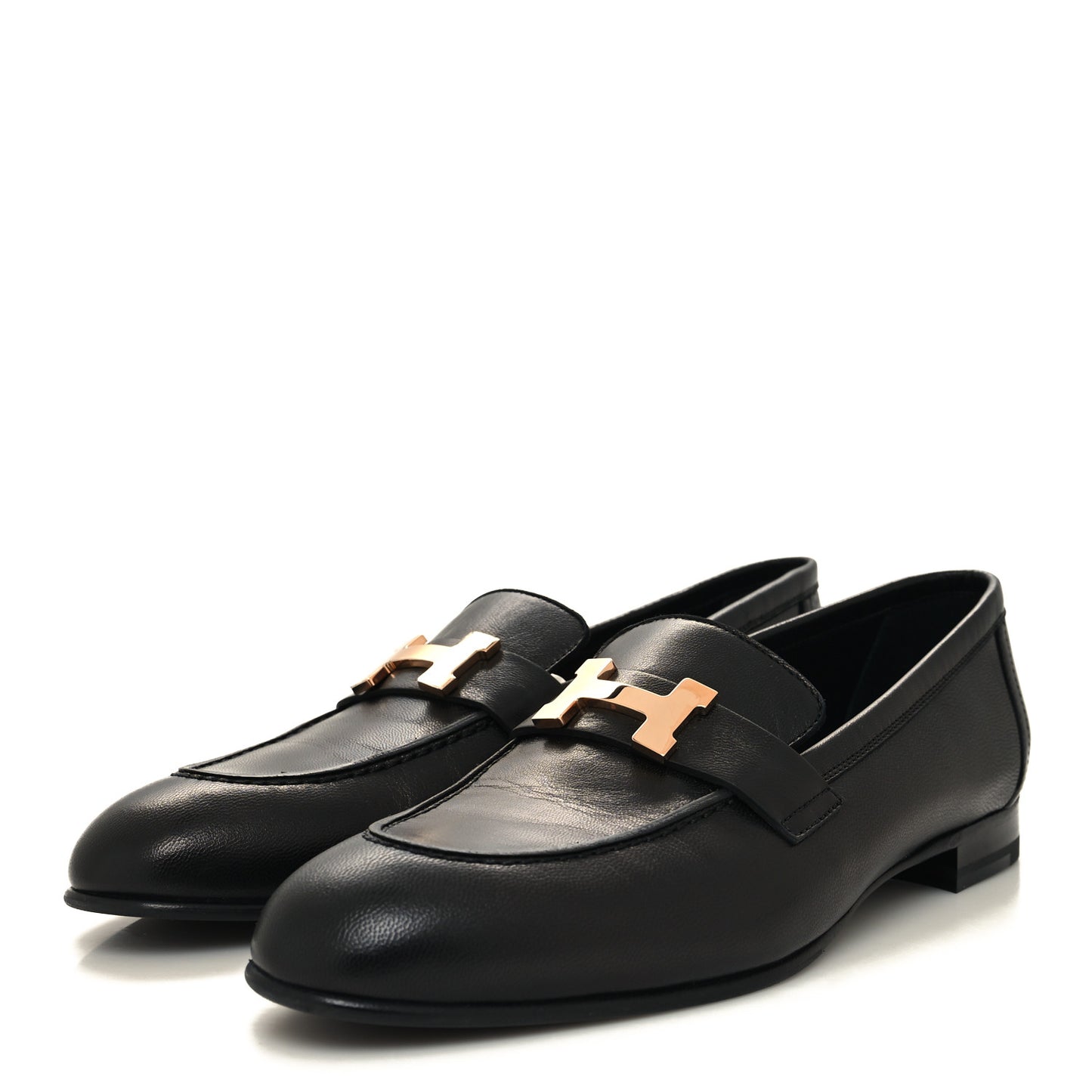 Goatskin Womens Paris Loafers 38 Black