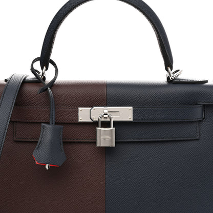 Hermes Epsom Casaque Kelly Sellier 28 Rouge Sellier Bleu Indigo Rose Texas 8 of 14