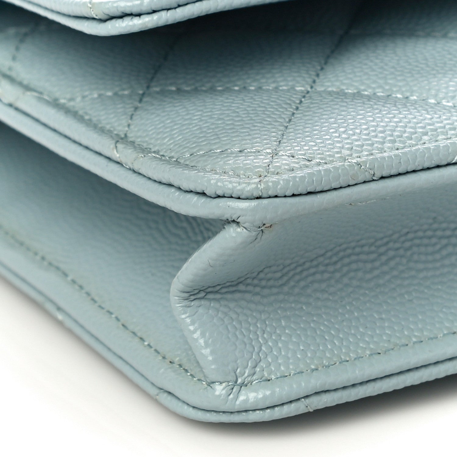 Chanel Caviar Quilted Wallet On Chain WOC Light Blue 10 of 11