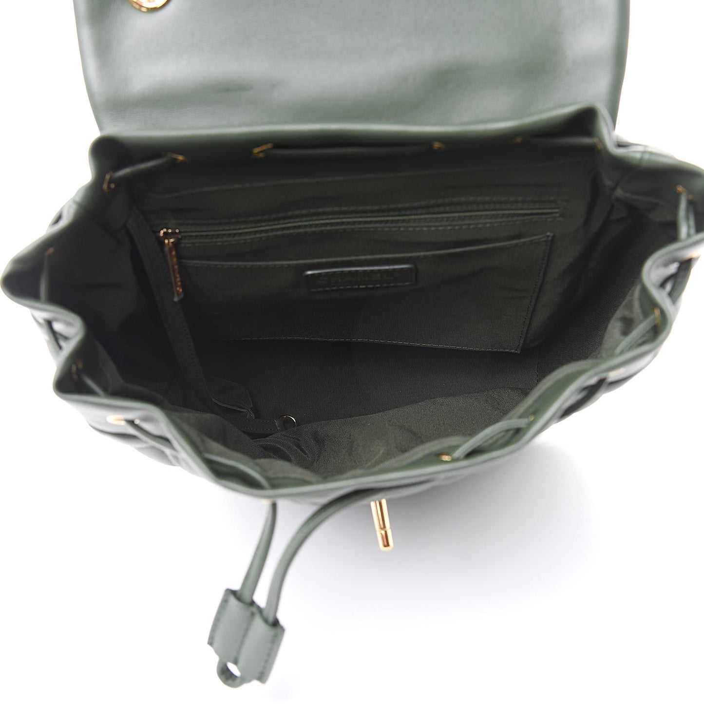 Lambskin Quilted Large Urban Spirit Backpack Dark Green