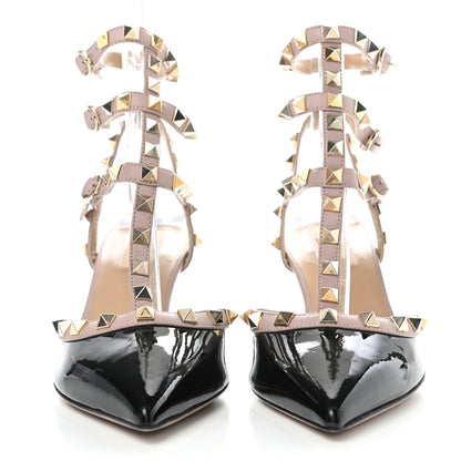 Valentino Garavani Patent Nappa Rockstud Ankle Strap 65mm Pumps 38.5 Black Poudre 2 of 8