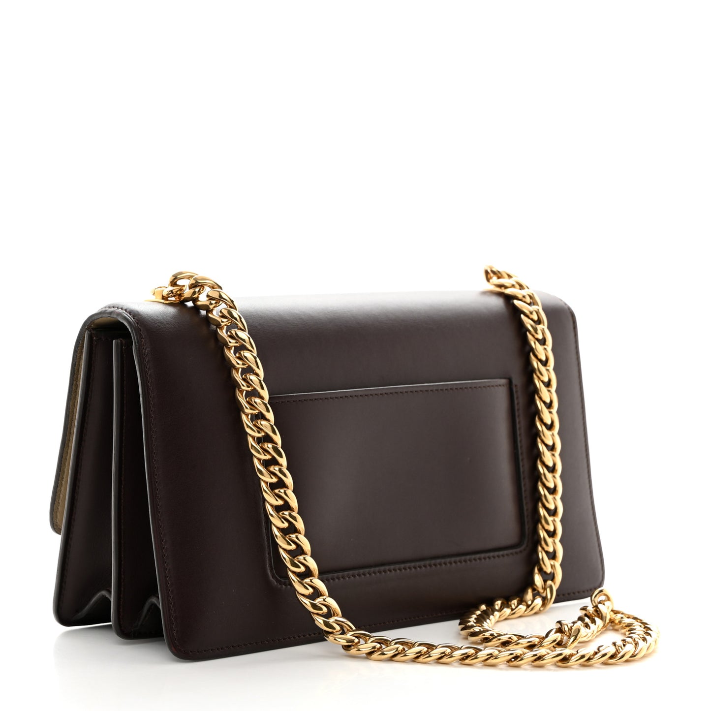 Smooth Calfskin Medium Case Chain Flap Burgundy