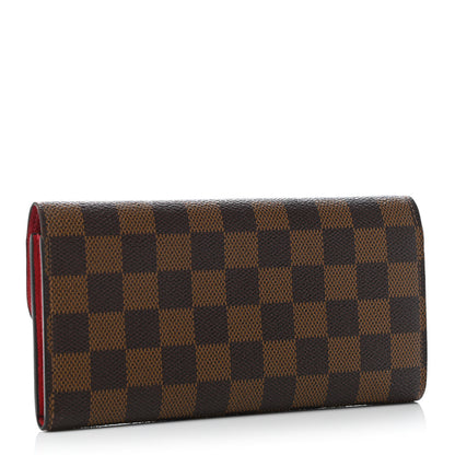 Louis Vuitton Damier Ebene Emilie Wallet Red 2 of 5