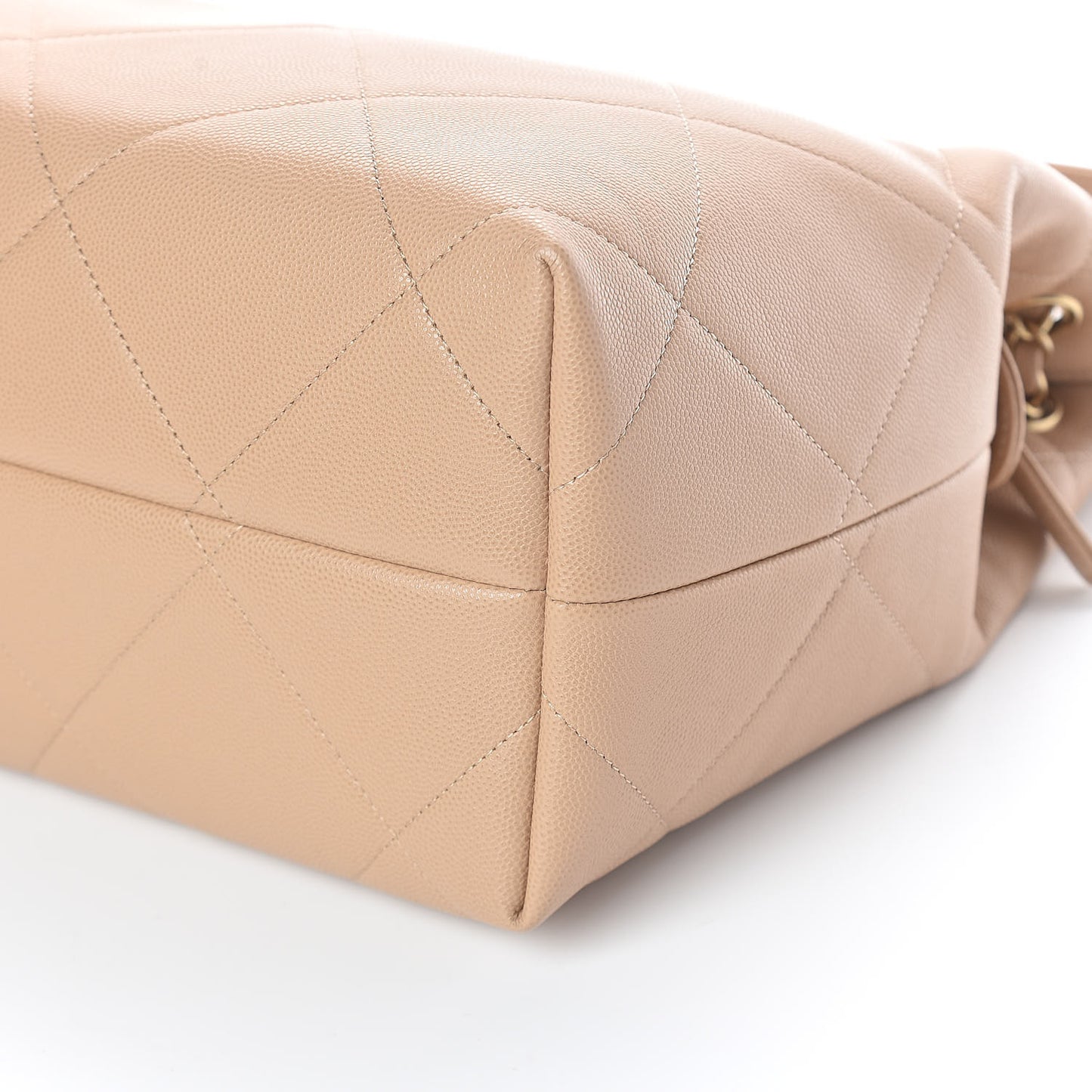 Caviar Large Handle Shopping Bag Beige