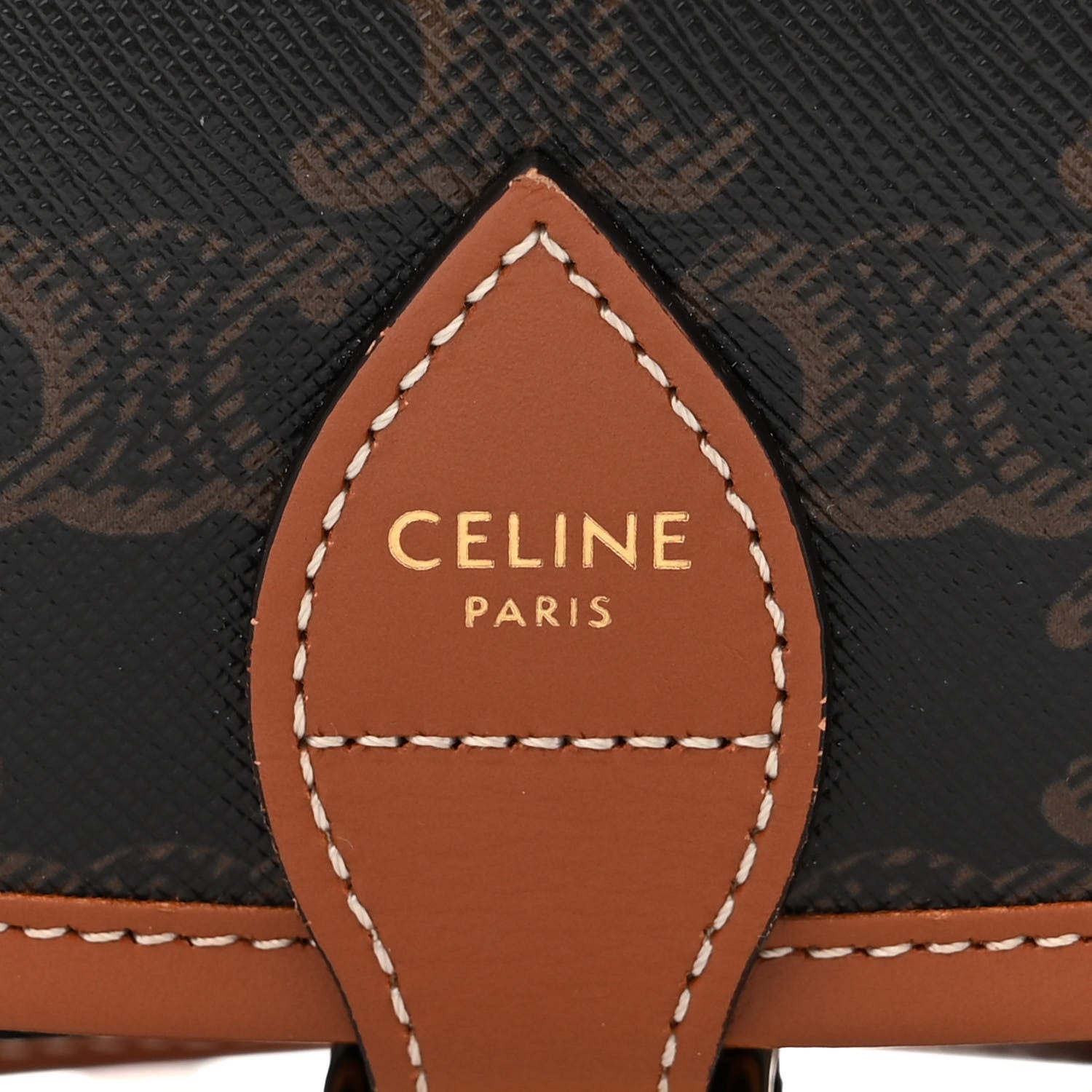 Celine Triomphe Canvas Medium Folco Bag Tan 5 of 8