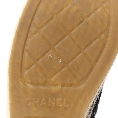 Chanel Metallic Lambskin Tweed CC Espadrilles 41 Black Silver 12 of 13