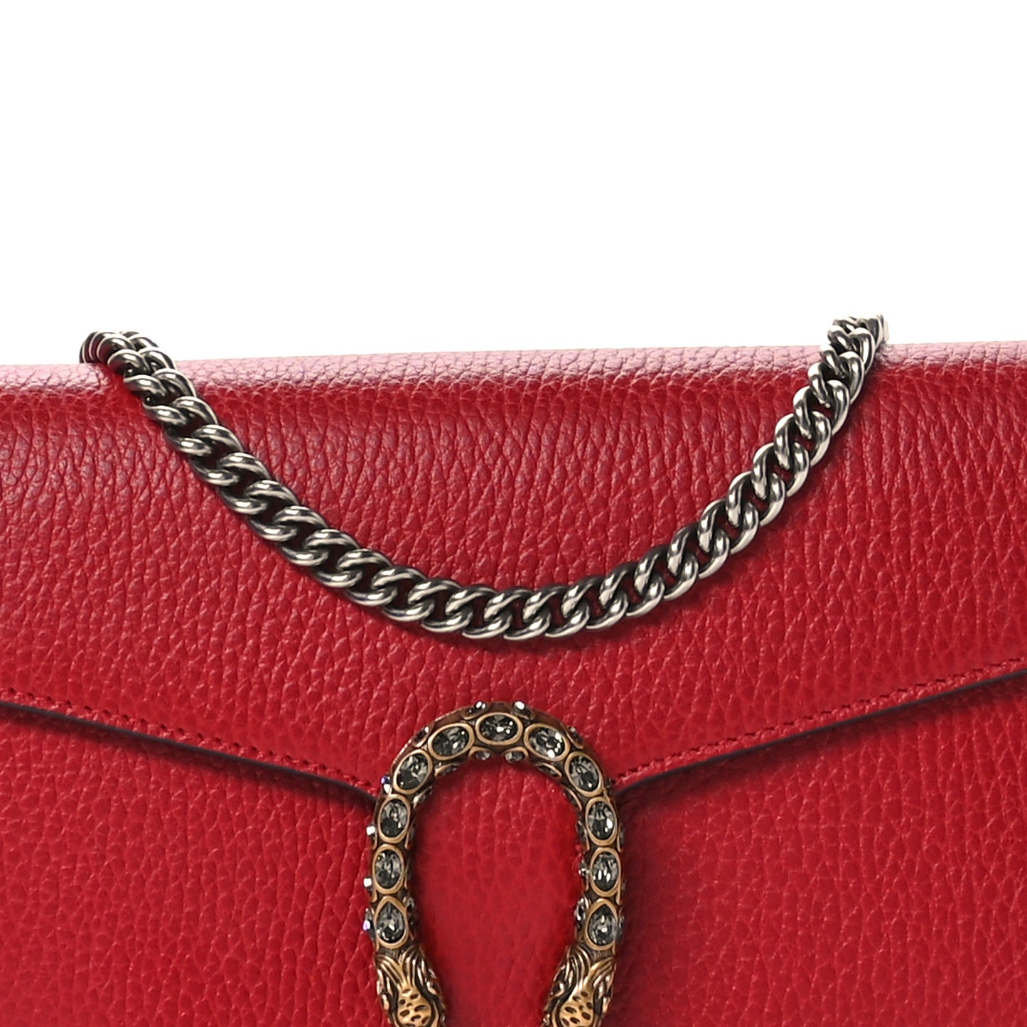 Calfskin Mini Dionysus Chain Wallet Hibiscus Red