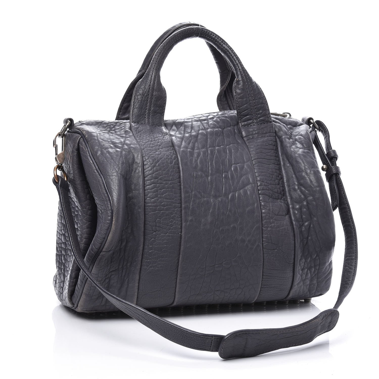 Alexander Wang Pebbled Lambskin Rocco Tundra Silver Hardware 2 of 10
