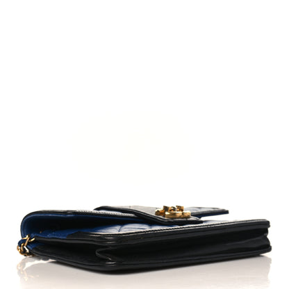 Chanel Lambskin Quilted Elegant CC Wallet On Chain WOC Blue Black 4 of 15