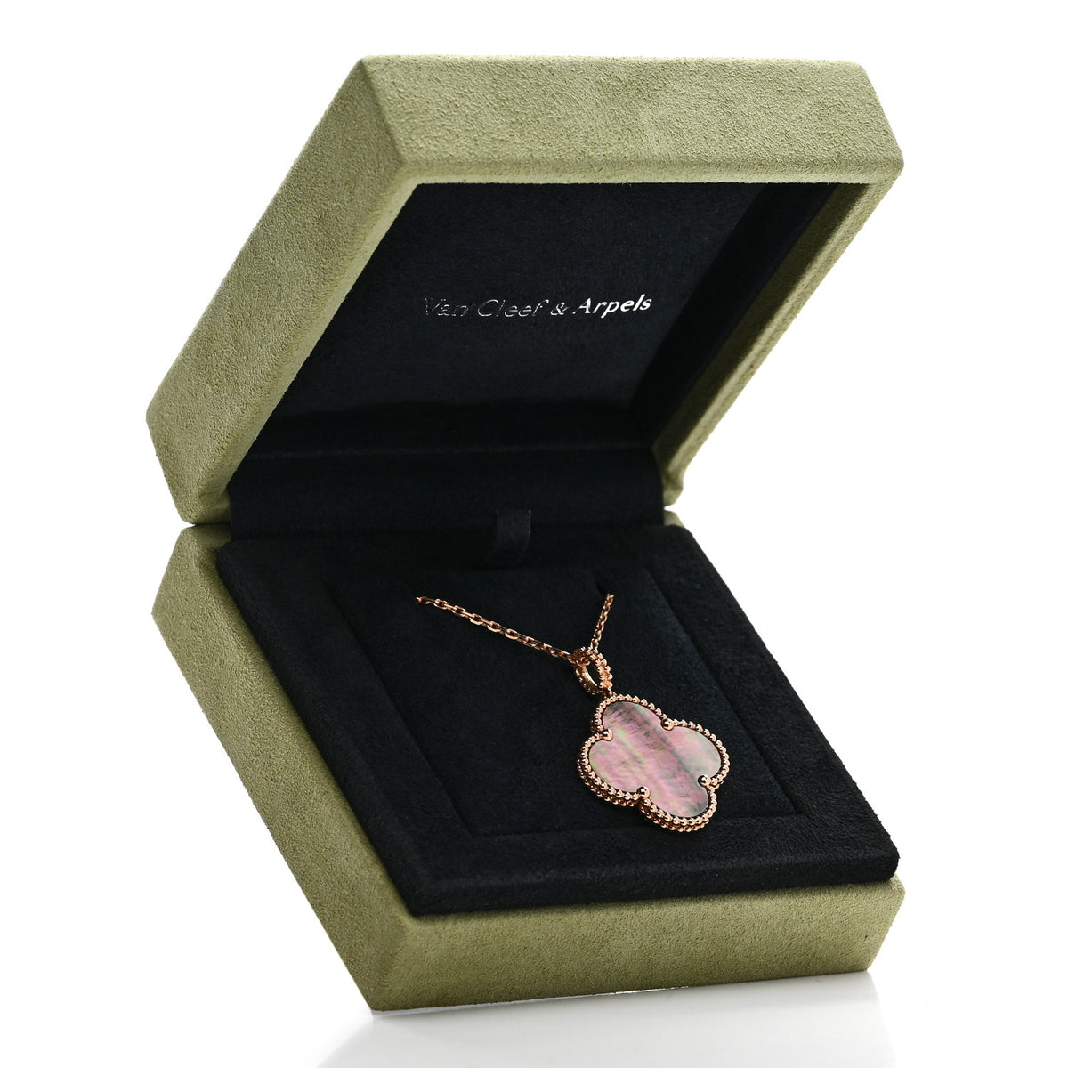 18K Rose Gold Gray Mother of Pearl Magic Alhambra Long Necklace