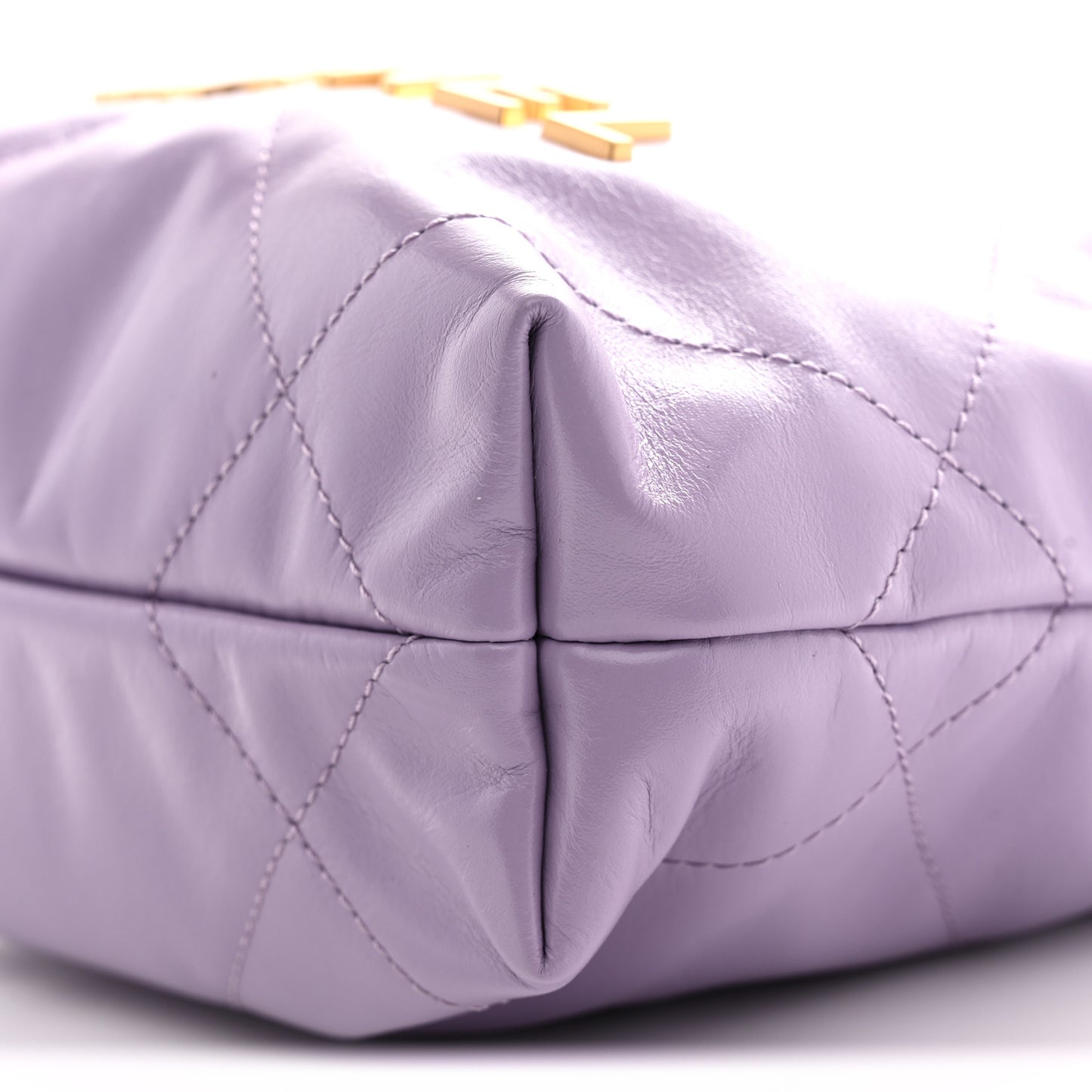 Shiny Calfskin Quilted Mini Chanel 22 Light Purple