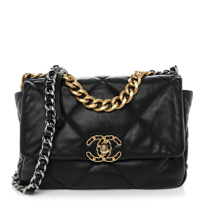 Chanel Lambskin Quilted Medium Chanel 19 Flap Black 1 of 10