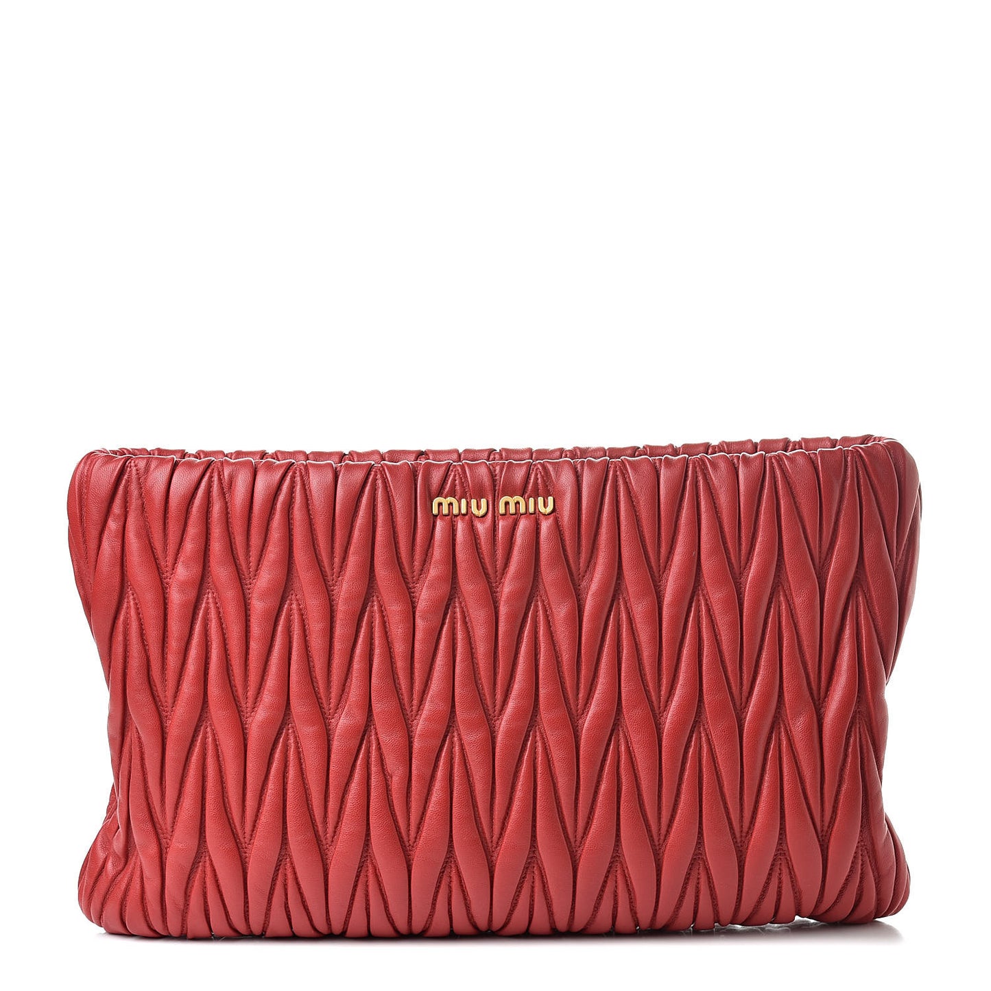 Nappa Matelasse Clutch Fuoco