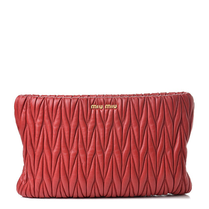 Miu Miu Nappa Matelasse Clutch Fuoco 1 of 7