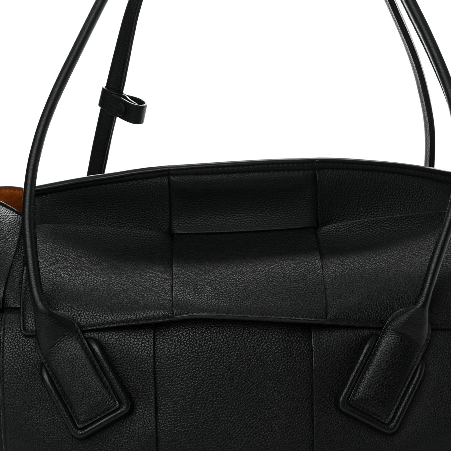 Grained Calfskin Maxi Intrecciato Medium Arco Black