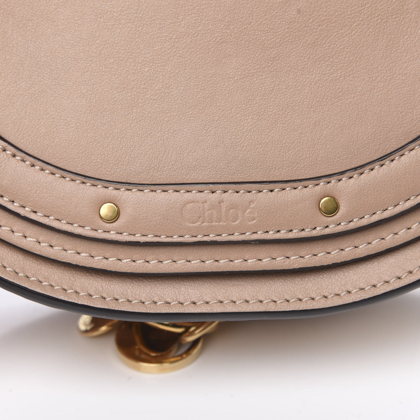 Calfskin Small Nile Bracelet Minaudiere Bag Biscotti Beige