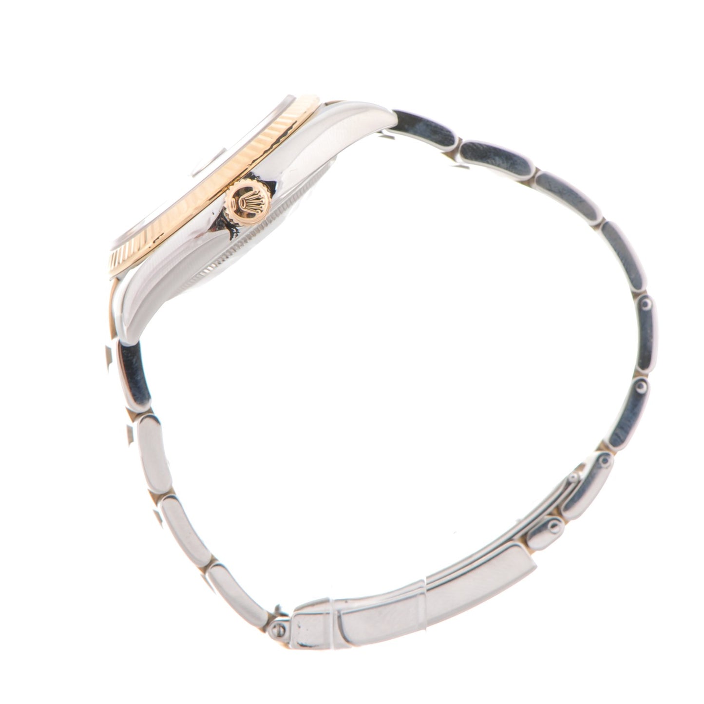 Stainless Steel 18K Everose Gold 36mm Oyster Perpetual Datejust Watch Black Sunburst Roman 116201