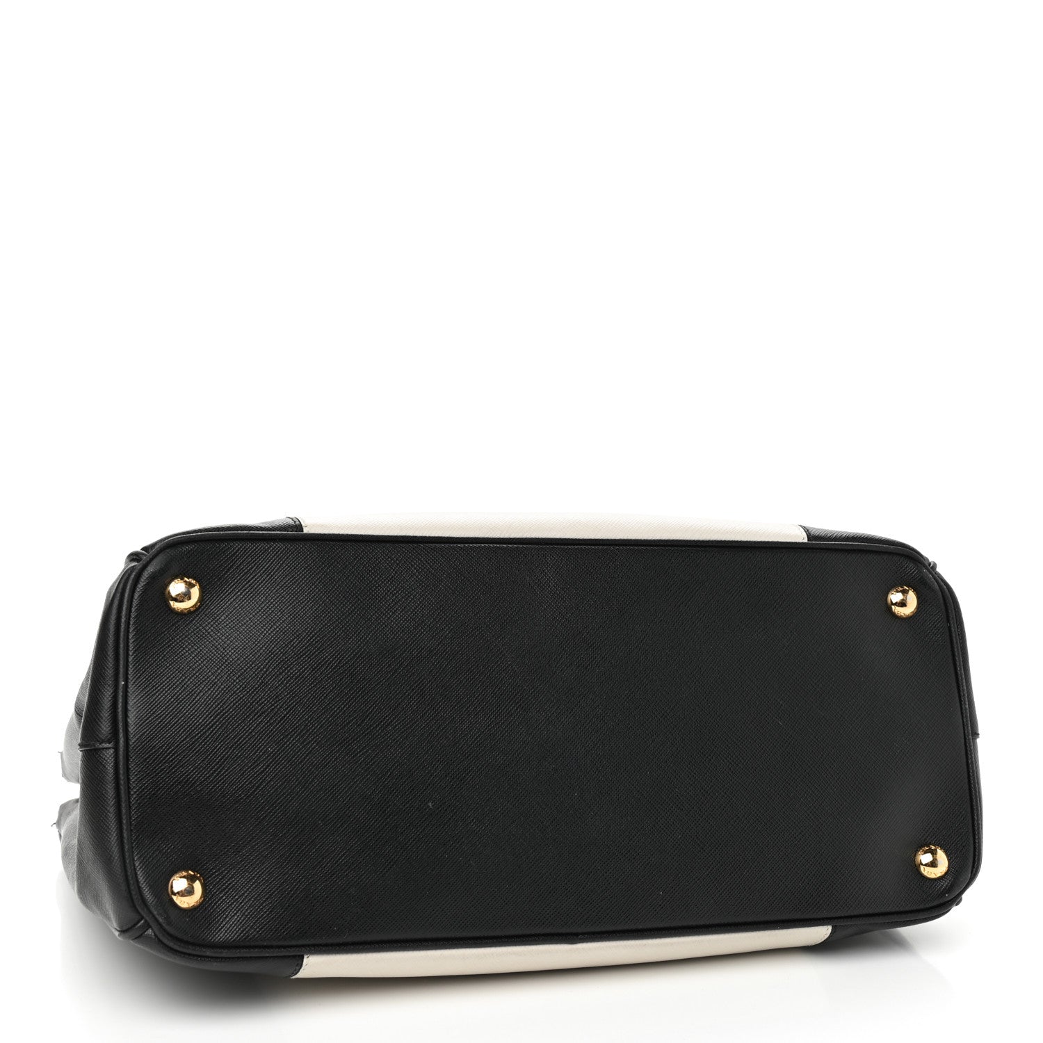 Prada Saffiano Lux Colorblock Medium Galleria Double Zip Tote Black Talco 4 of 11