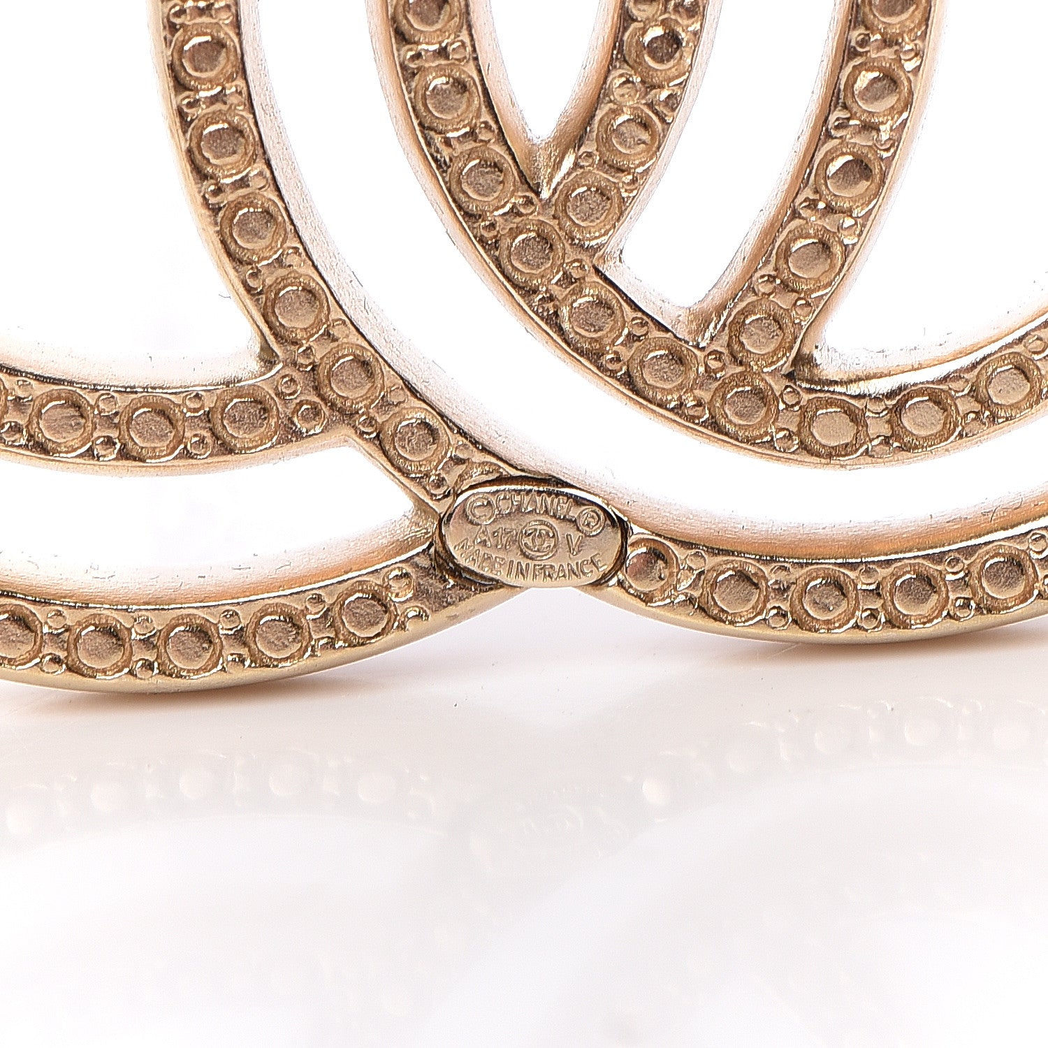 Chanel Crystal CC Brooch Light Gold 4 of 5