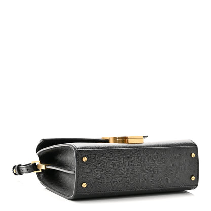 Saint Laurent Grain De Poudre Mini Classic Monogram Cassandra Top Handle Black 4 of 10