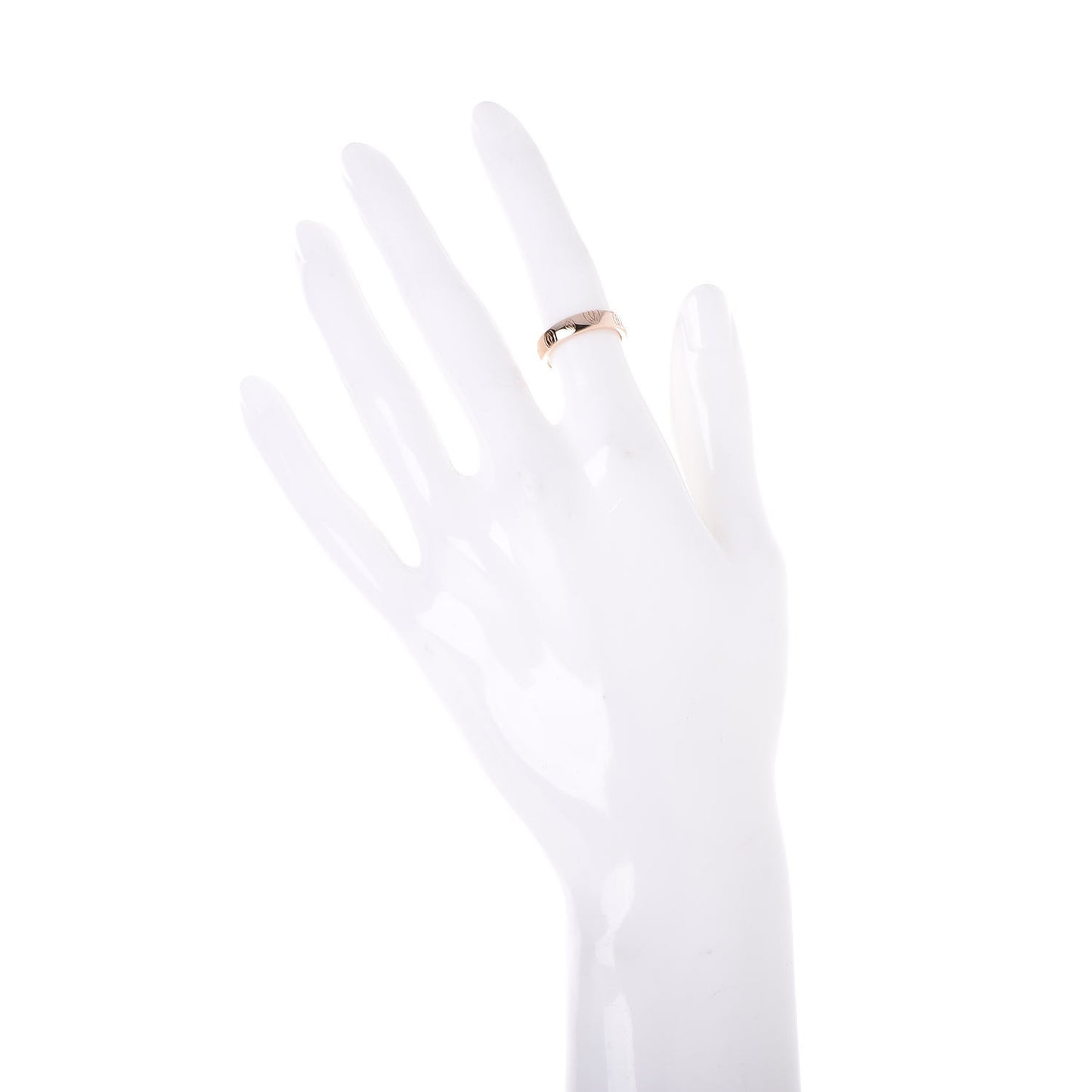 18K Pink Gold 4mm Happy Birthday Band Ring 48 4.5
