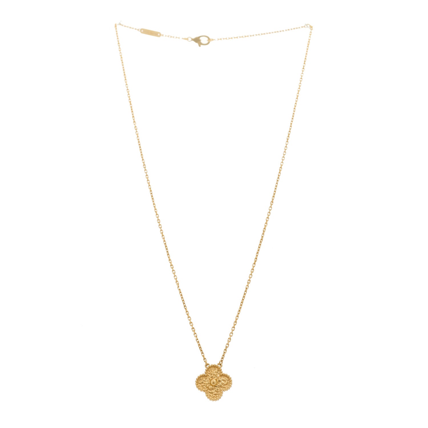 Van Cleef & Arpels 18K Yellow Gold Vintage Alhambra Pendant Necklace 2 of 5
