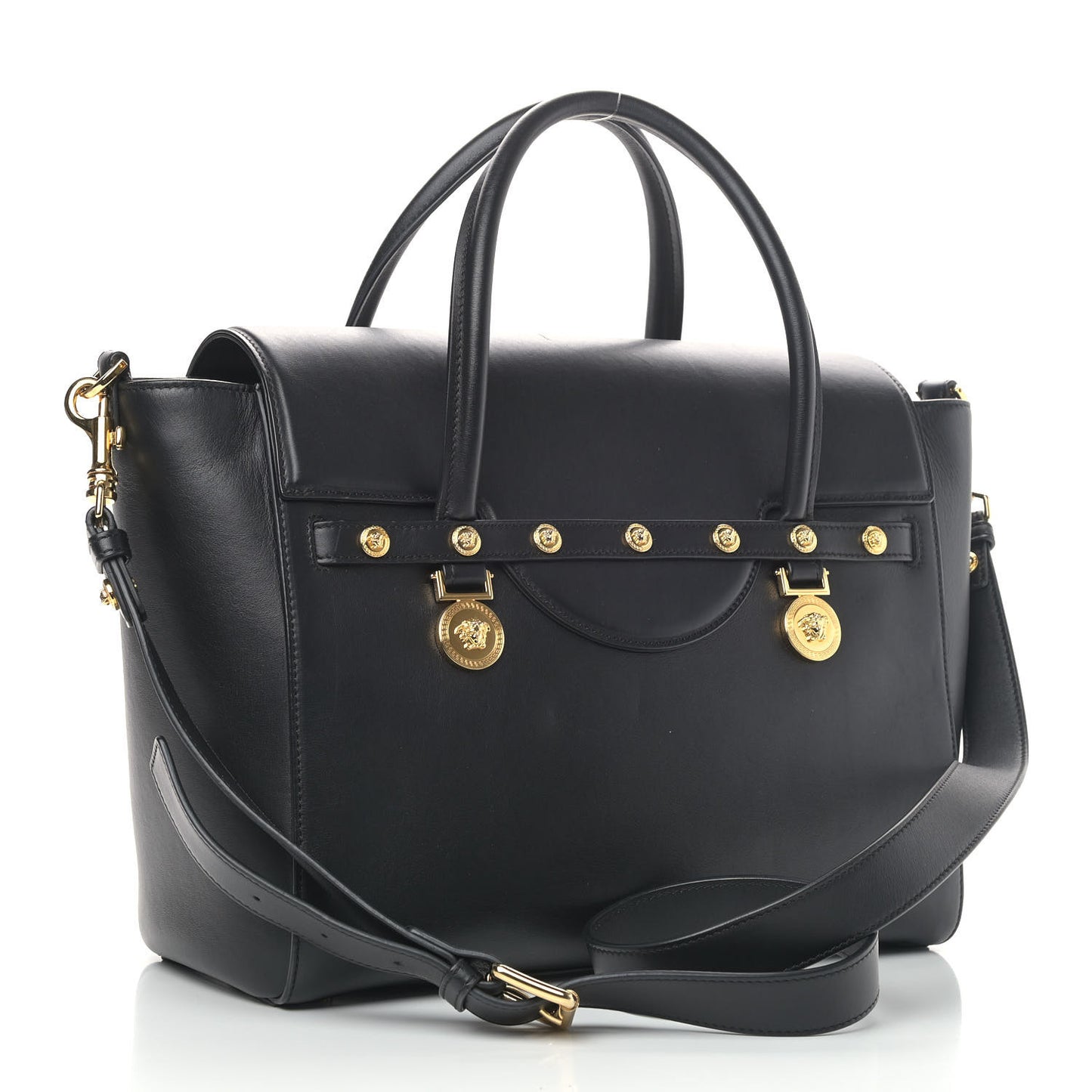 Calfskin Medusa Coin Tote Black