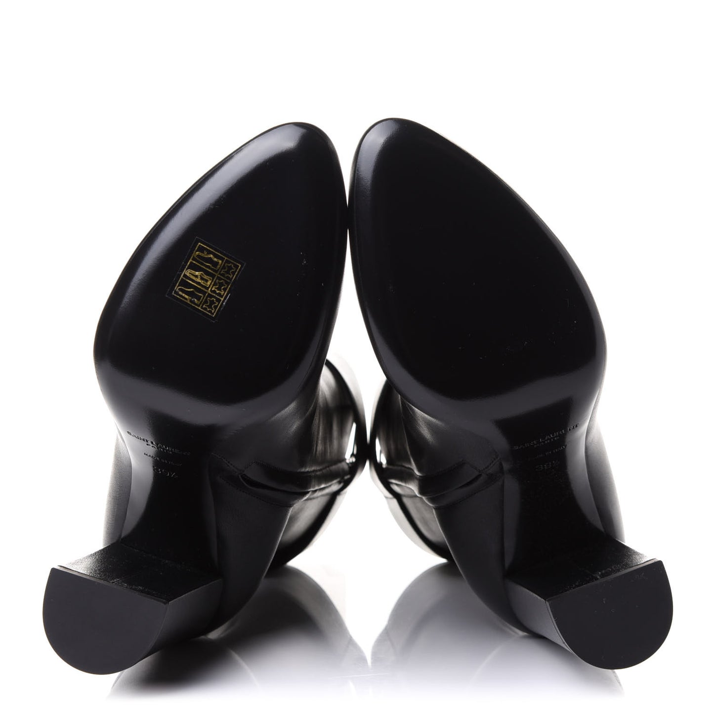 Calfskin Joplin Buckle Booties 39.5 Black