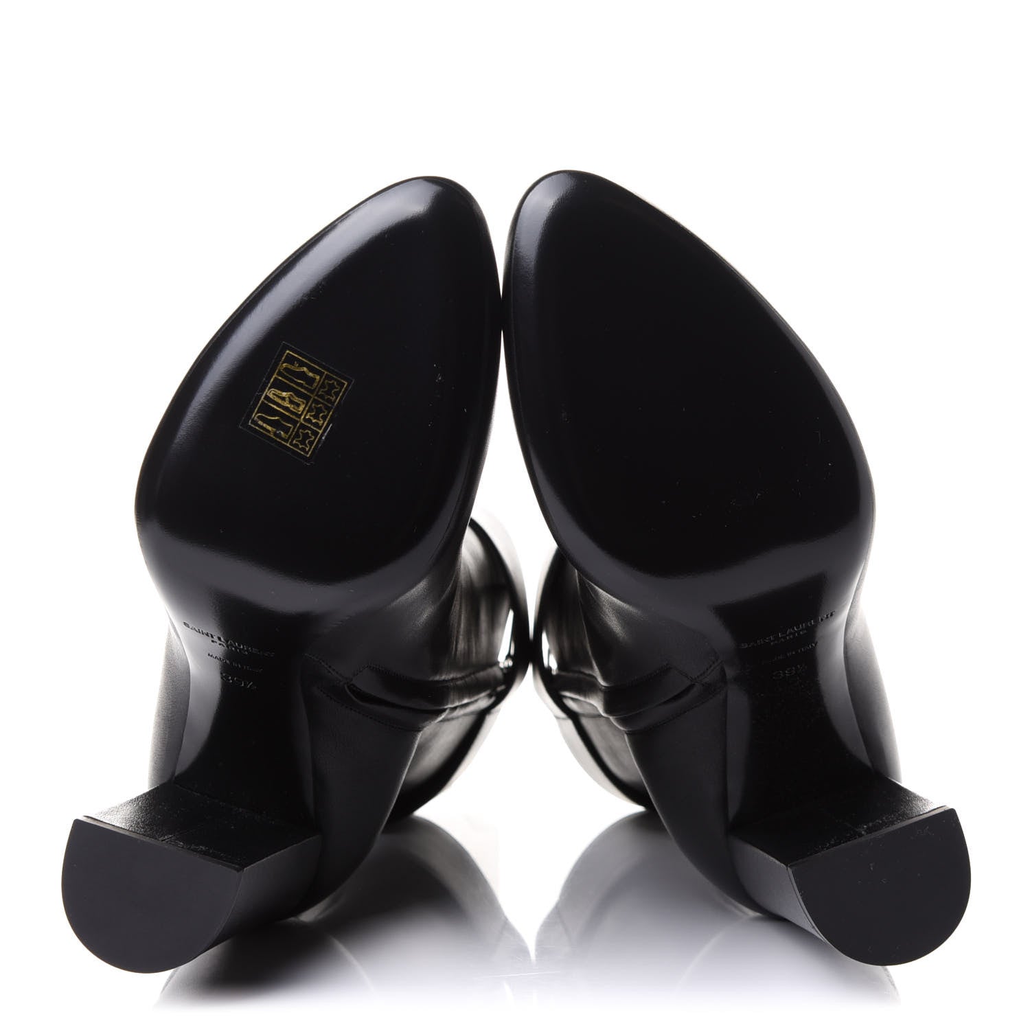 Saint Laurent Calfskin Joplin Buckle Booties 39.5 Black 6 of 9