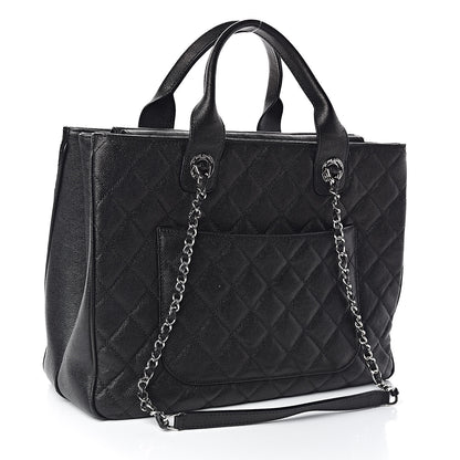 Chanel Caviar Quilted Large Urban Companion Top Handle Shopping Tote Black 3 of 13