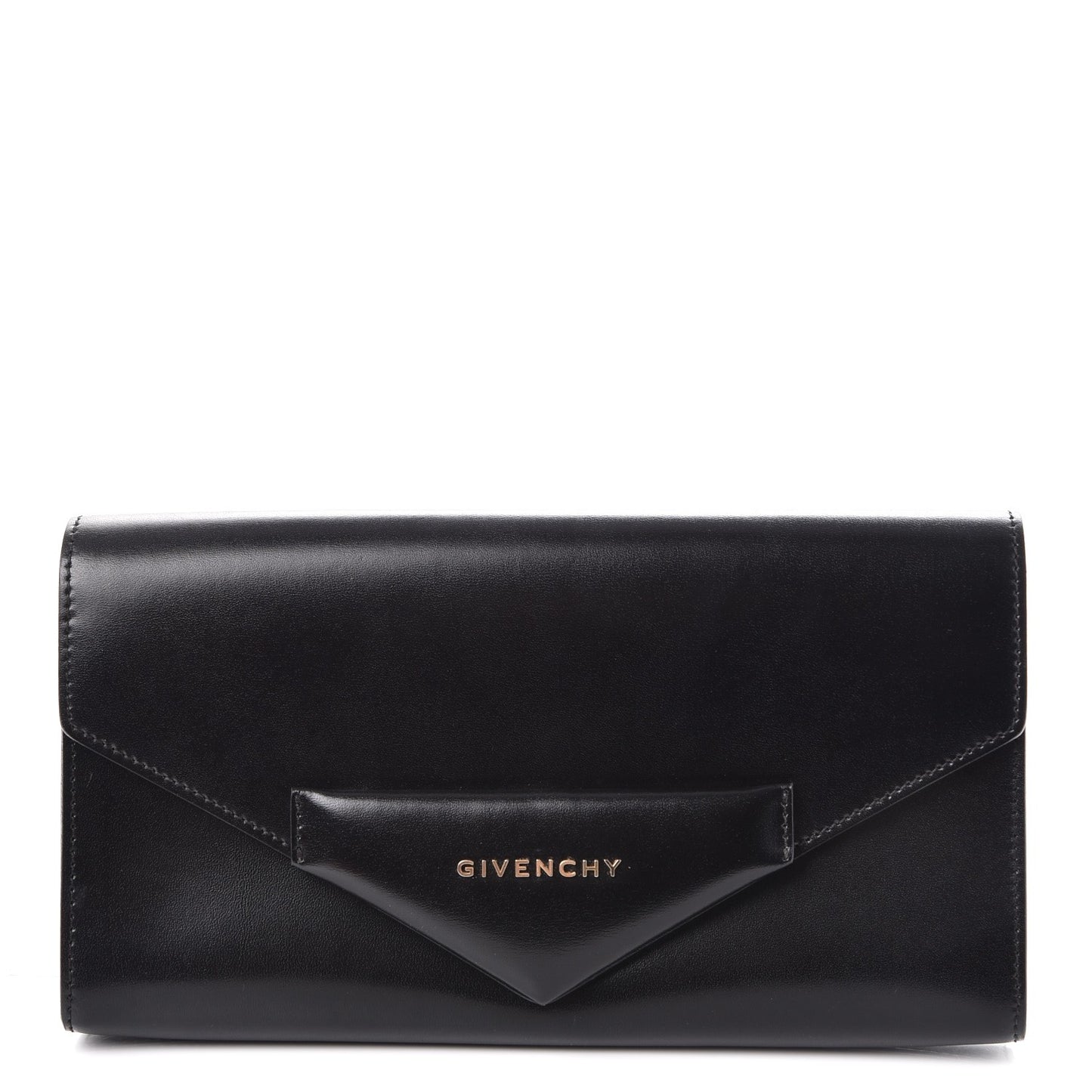 Calfskin Antigona Evening Clutch Black