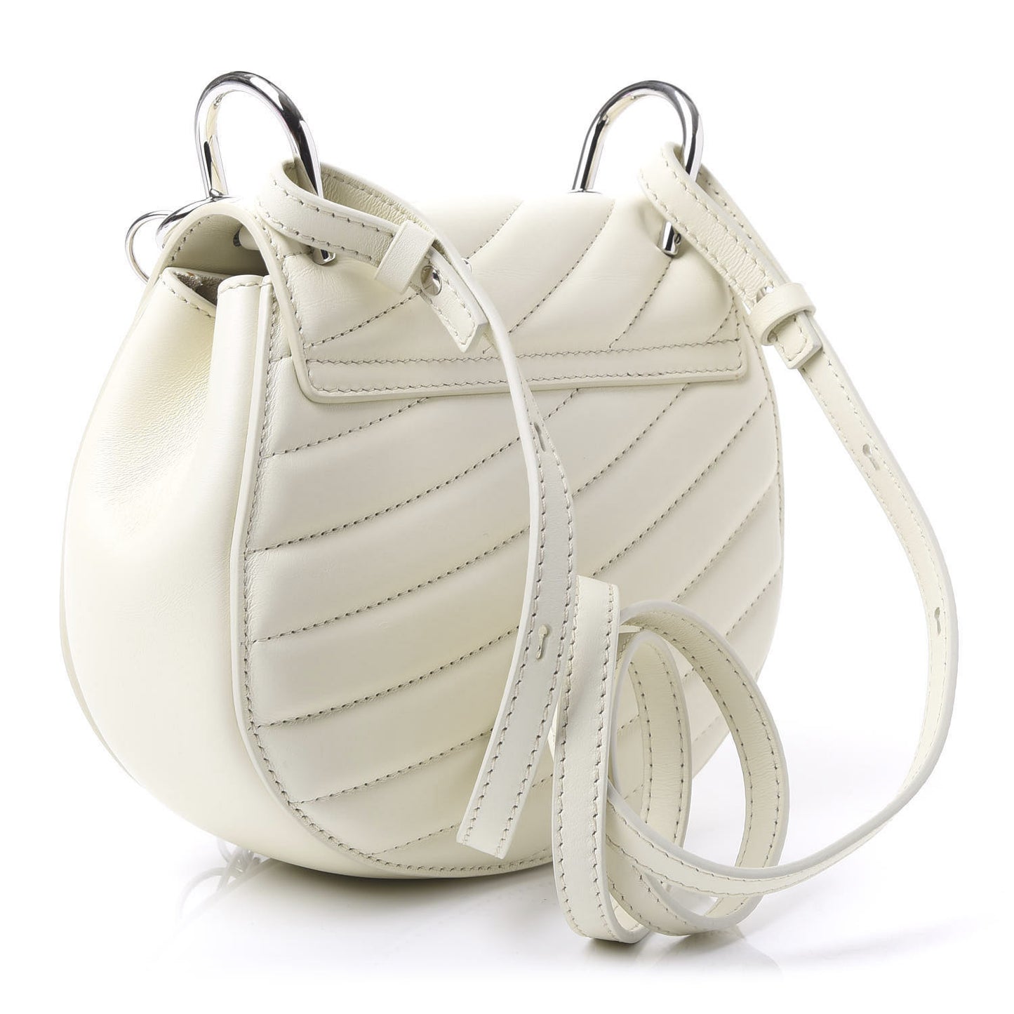 Calfskin Quilted Mini Drew Bijou Shoulder Bag Natural White