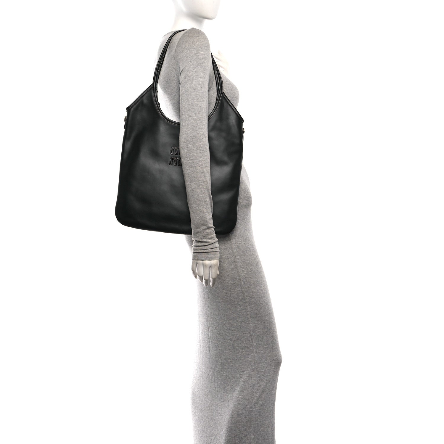 Miu Miu Nappa Ivy Bag Black 2 of 9