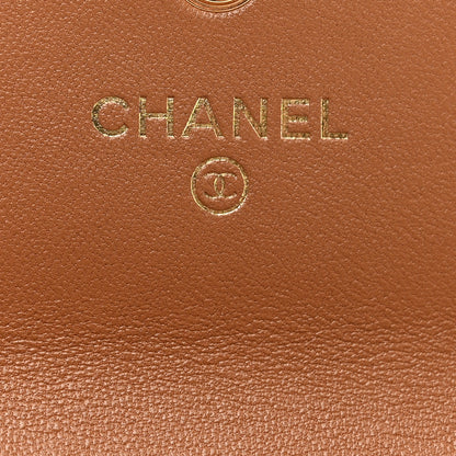 Chanel Lambskin Quilted Chanel 19 Flap Card Holder Brown 7 of 9
